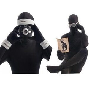 NWT Morphsuits Adult 3-piece SILVER Sweatband Costume Set with Sunglasses